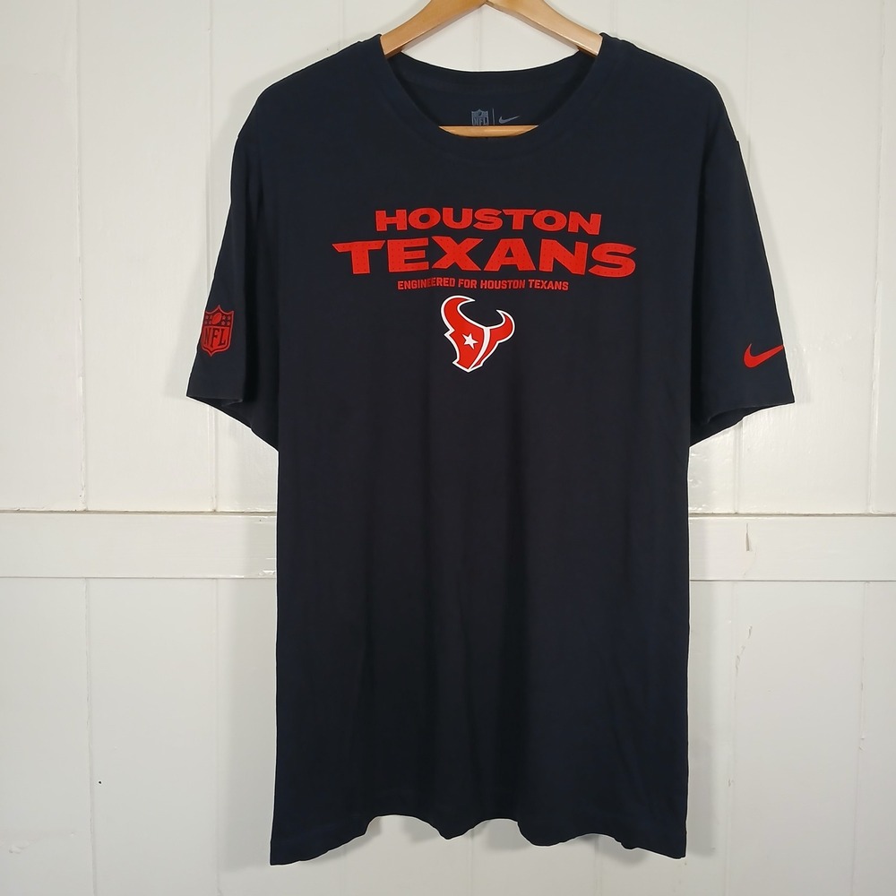 Nike Houston Texans T-Shirt Mens XXL Black Short Sleeve NFL Graphic Tee